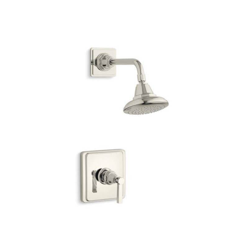 Kohler - Pinstripe Pure Rite-Temp shower trim kit with lever handle, 2.5 gpm - Vibrant Polished Nickel