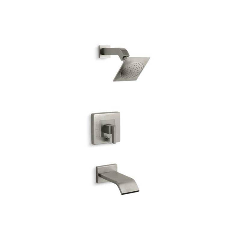 Kohler - Loure Rite-Temp bath and shower trim kit with push-button diverter, 2.5 gpm - Vibrant Brushed Nickel