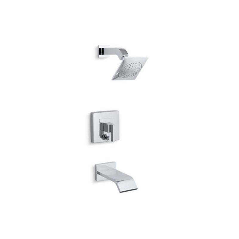 Kohler - Loure Rite-Temp bath and shower trim kit with push-button diverter, 2.5 gpm - Polished Chrome