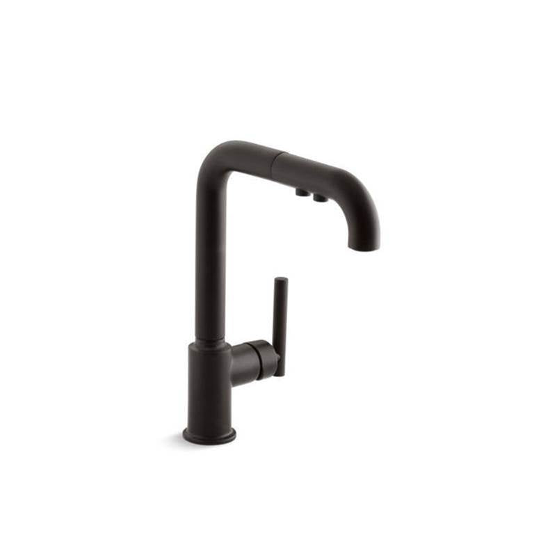 Kohler - Purist Pull-out kitchen sink faucet with three-function sprayhead - Matte Black