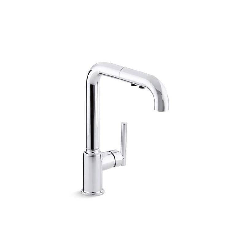 Kohler - Purist Pull-out kitchen sink faucet with three-function sprayhead - Polished Chrome