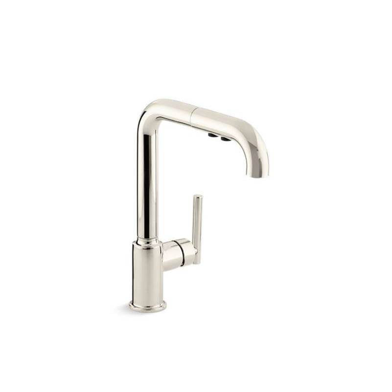 Kohler - Purist Pull-out kitchen sink faucet with three-function sprayhead - Vibrant Polished Nickel