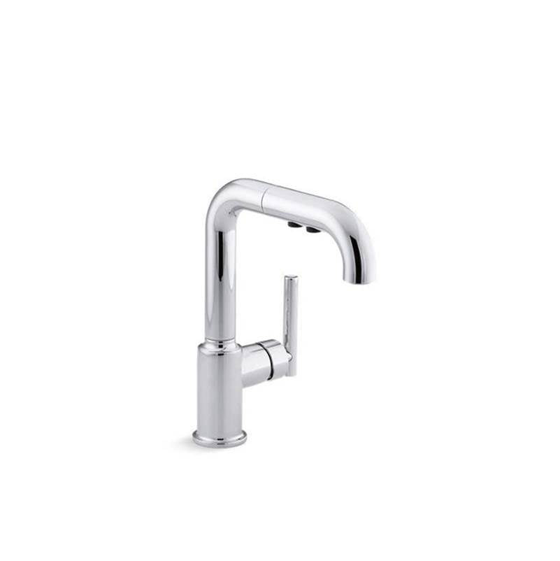 Kohler - Purist Pull-out kitchen sink faucet with three-function sprayhead - Polished Chrome