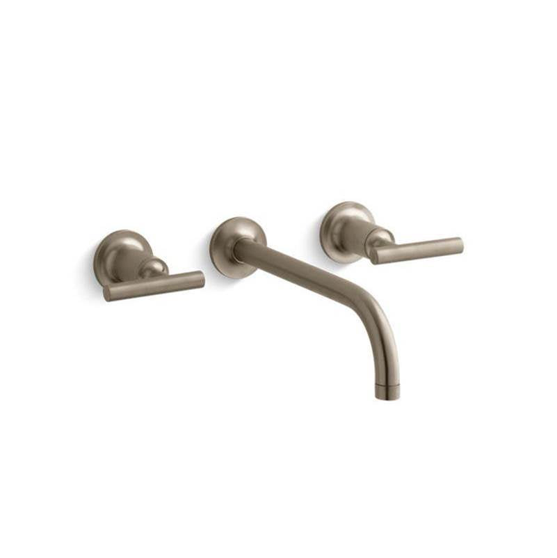 Kohler - Purist Wall-mount bathroom sink faucet trim with Lever handles, 1.2 gpm - Vibrant Brushed Bronze