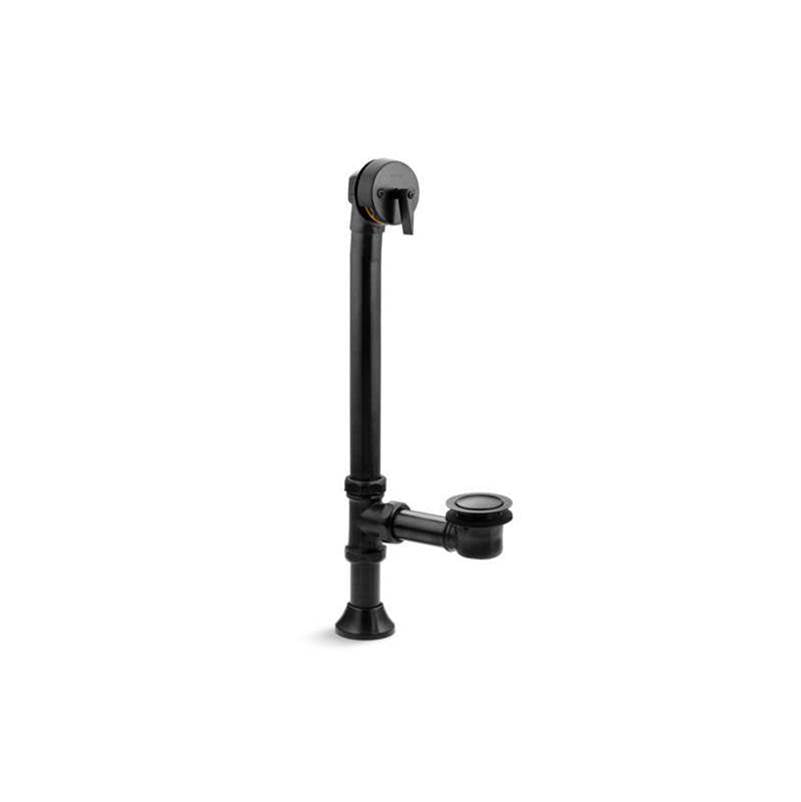 Kohler - Iron Works Decorative 1-1/2'' adjustable pop-up bath drain for 5' whirlpool with tailpiece - Brushed Black