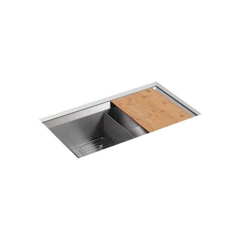 Kohler - Poise 33'' undermount double-bowl kitchen sink - Stainless Steel