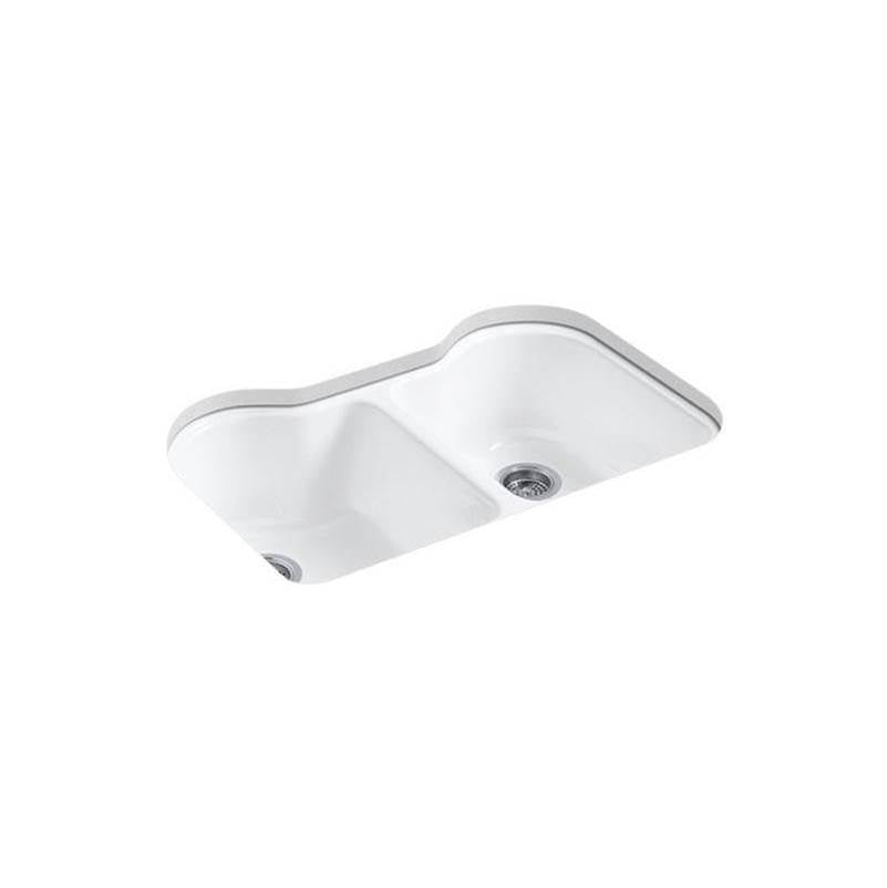 Kohler - Hartland 33'' undermount double-bowl kitchen sink - White