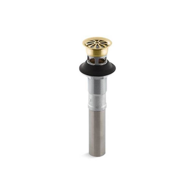 Kohler - Bathroom sink grid drain with overflow - Vibrant Polished Brass