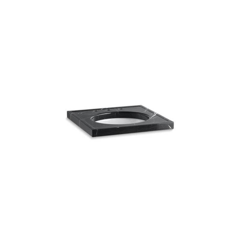 Kohler - Kathryn 24'' x 22'' marble console tabletop with 8'' widespread faucet holes and cut for K-2205-G/K-2210-G undermount bathroom sink - Nero Marquina Marble