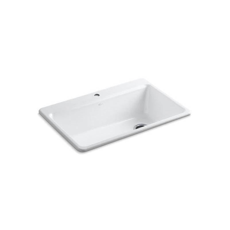 Kohler - Riverby 33'' top-mount single-bowl workstation kitchen sink - White