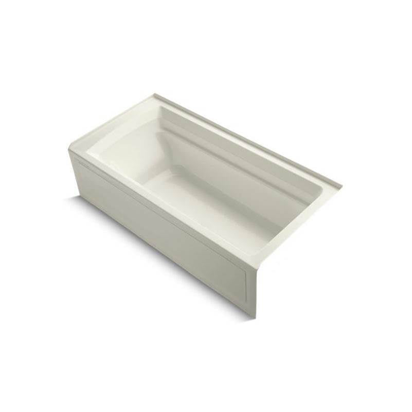 Kohler - Archer 72'' x 36'' alcove bath with Bask heated surface, alcove, right drain - Biscuit
