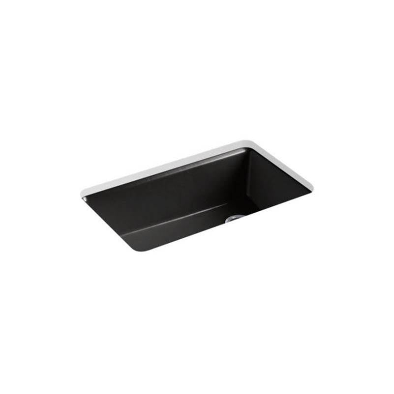 Kohler - Riverby 33'' undermount single-bowl workstation kitchen sink - Black