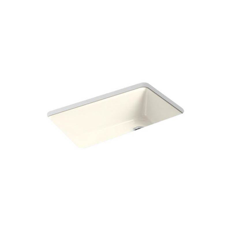 Kohler - Riverby 33'' undermount single-bowl workstation kitchen sink - Biscuit