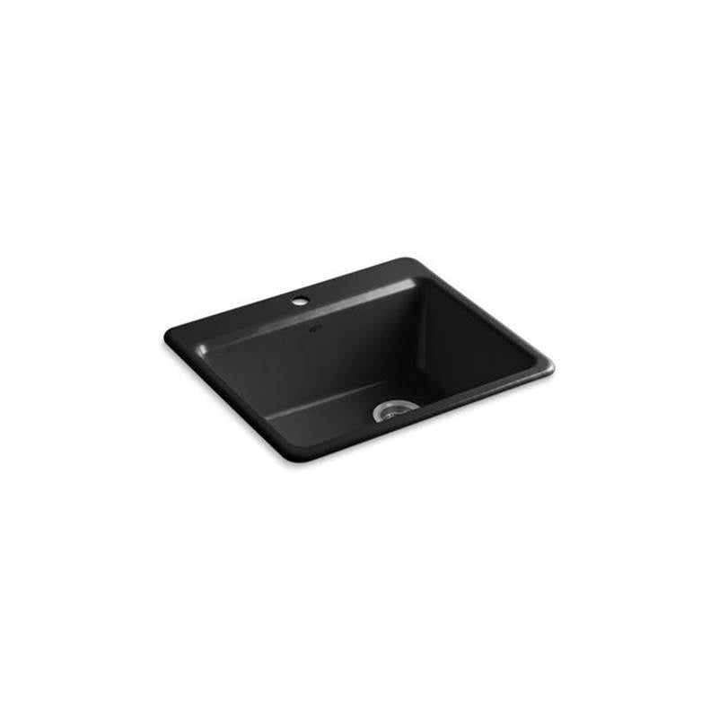 Kohler - Riverby 25'' top-mount single-bowl kitchen sink - Black