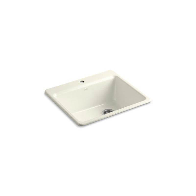 Kohler - Riverby 25'' top-mount single-bowl kitchen sink - Biscuit