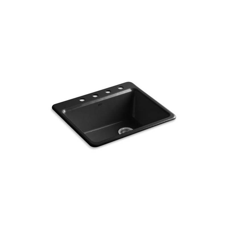 Kohler - Riverby 25'' top-mount single-bowl kitchen sink - Black