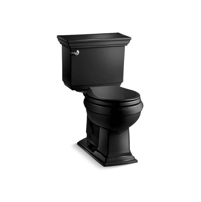 Kohler - Memoirs Stately Two-piece round-front toilet, 1.28 gpf - Black