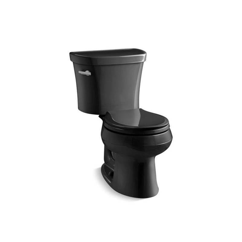 Kohler - Wellworth Two-piece round-front toilet, 1.28 gpf - Black