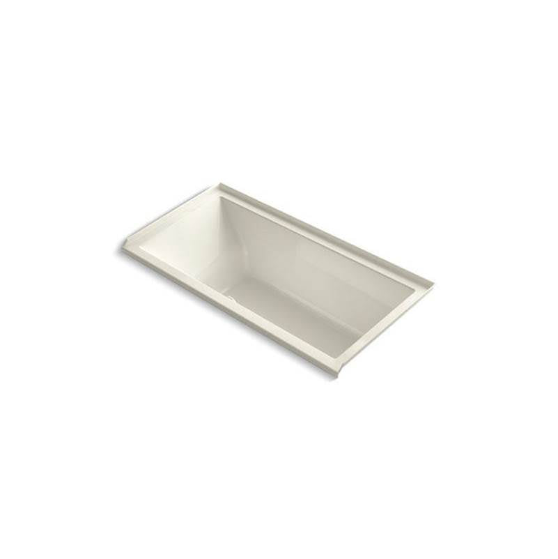Kohler - Underscore 60'' x 30'' alcove bath with Bask heated surface, right drain - Biscuit