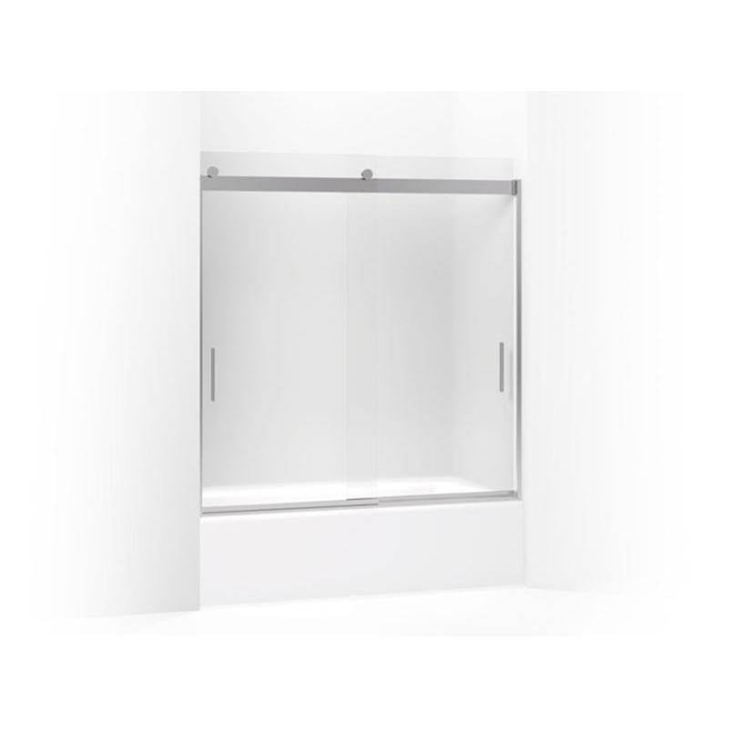 Kohler - Levity Sliding bath door, 62'' H x 56-5/8 - 59-5/8'' W, with 1/4'' thick Frosted glass - Bright Silver