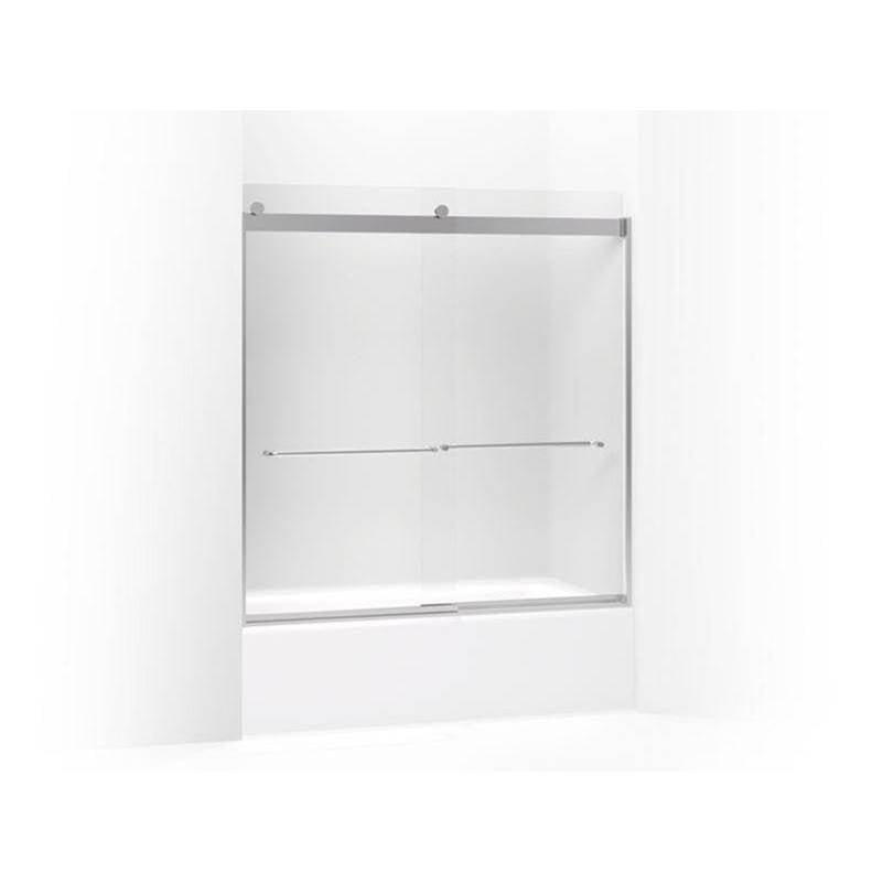 Kohler - Levity Sliding bath door, 62'' H x 56-5/8 - 59-5/8'' W, with 1/4'' thick Frosted glass - Bright Silver