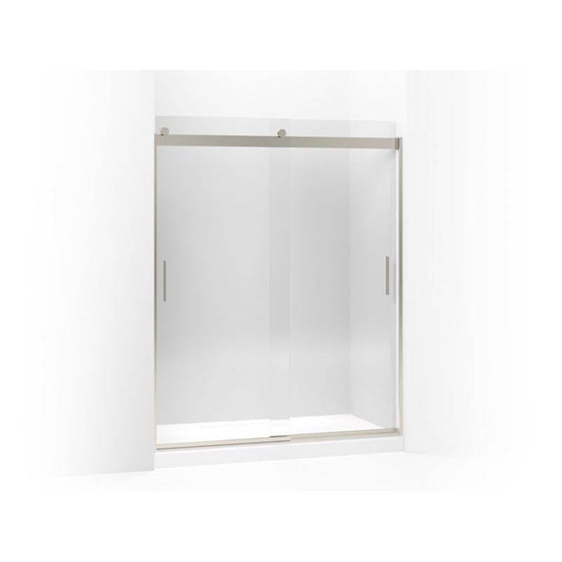 Kohler - Levity Sliding shower door, 74'' H x 56-5/8 - 59-5/8'' W, with 1/4'' thick Crystal Clear glass - Matte Nickel