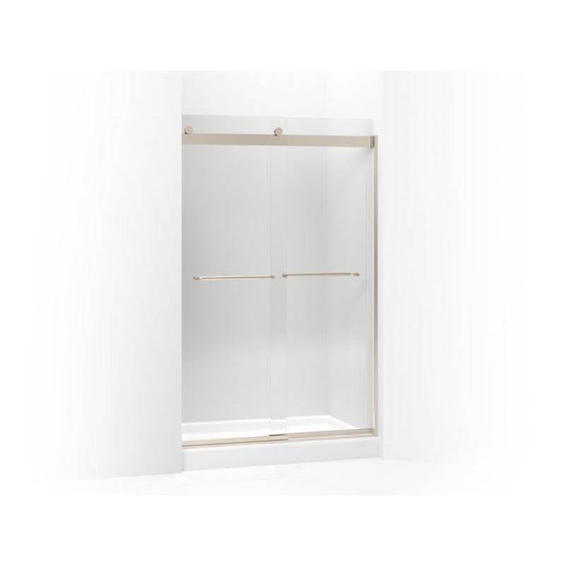 Kohler - Levity Sliding shower door, 74'' H x 44-5/8 - 47-5/8'' W, with 1/4'' thick Crystal Clear glass - Anodized Brushed Bronze