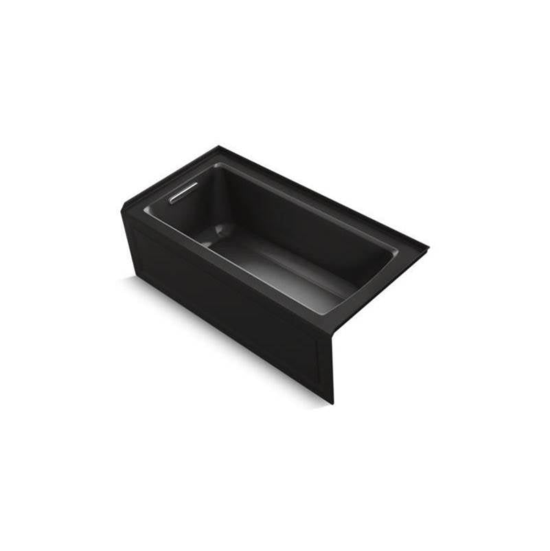Kohler - Archer 60'' x 30'' alcove bath with Bask heated surface, alcove left drain - Black