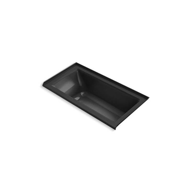 Kohler - Archer 60'' x 30'' alcove bath, right drain - Black