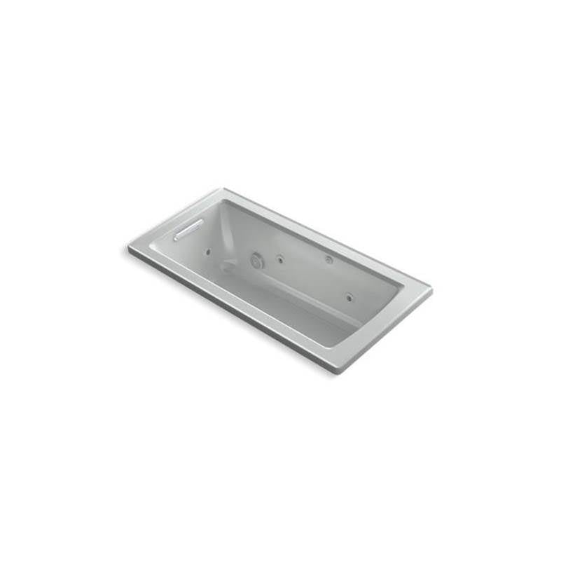Kohler - Archer 60'' x 30'' drop-in whirlpool bath with Bask heated surface - Ice Grey