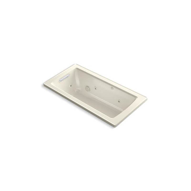 Kohler - Archer 60'' x 30'' drop-in whirlpool bath with Bask heated surface - Biscuit