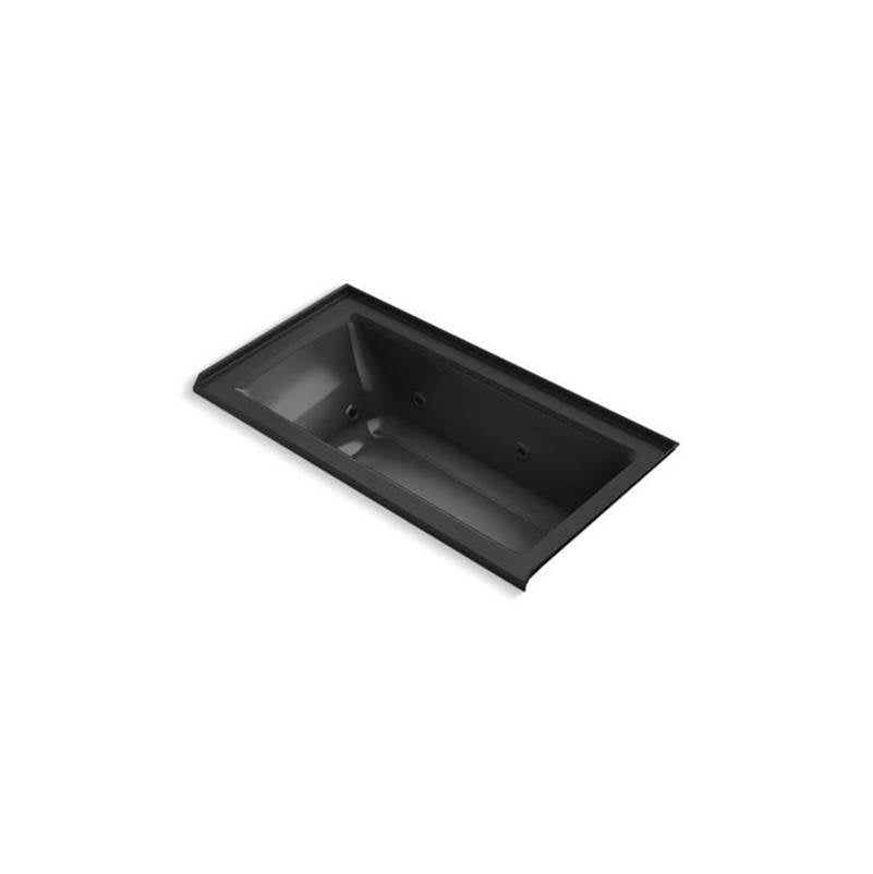 Kohler - Archer 60'' x 30'' alcove heated whirlpool bath, right drain - Black