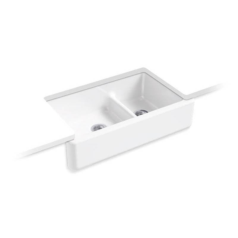 Kohler - Whitehaven Smart Divide 35-3/4'' undermount double-bowl farmhouse kitchen sink - White