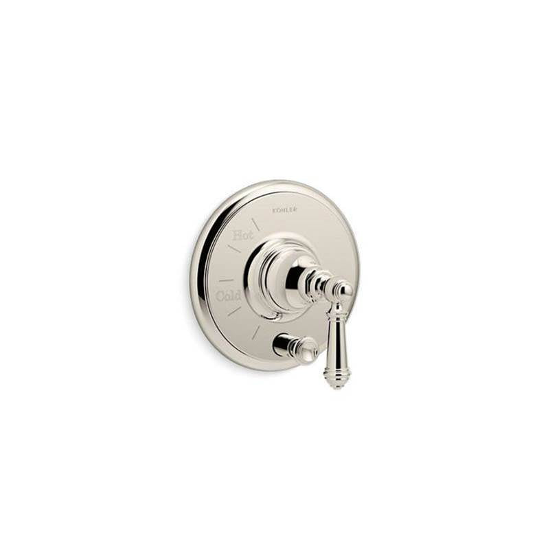Kohler - Artifacts Rite-Temp valve trim with push-button diverter and lever handle - Vibrant Polished Nickel