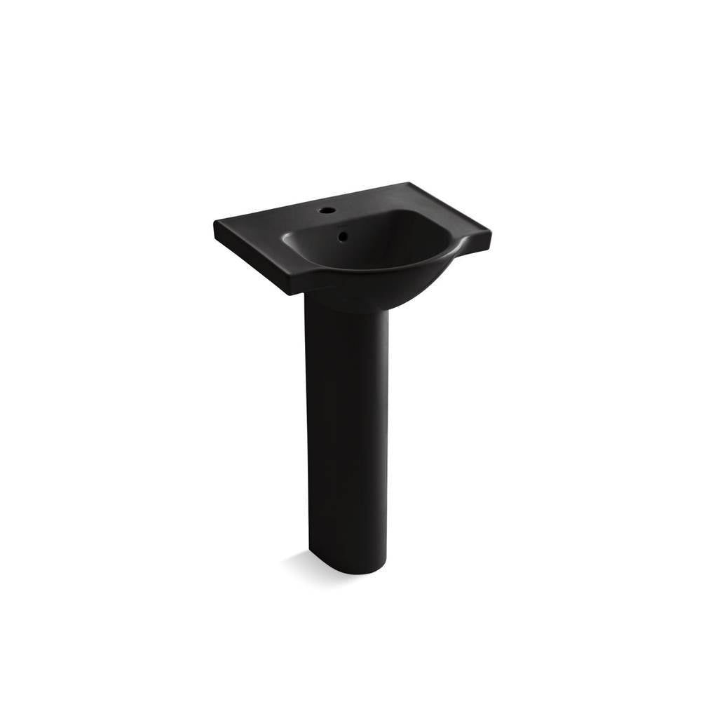 Kohler - Veer 21'' rectangular pedestal bathroom sink - Black