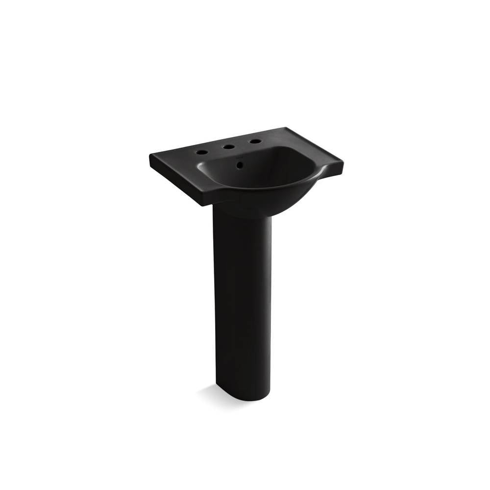 Kohler - Veer 21'' rectangular pedestal bathroom sink - Black
