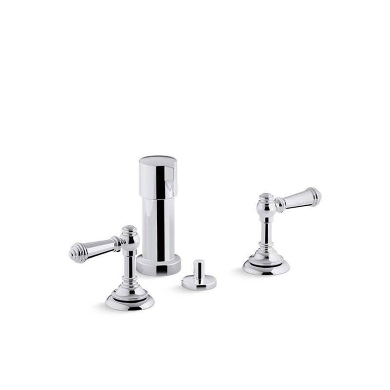 Kohler - Artifacts Widespread bidet faucet with lever handles - Polished Chrome