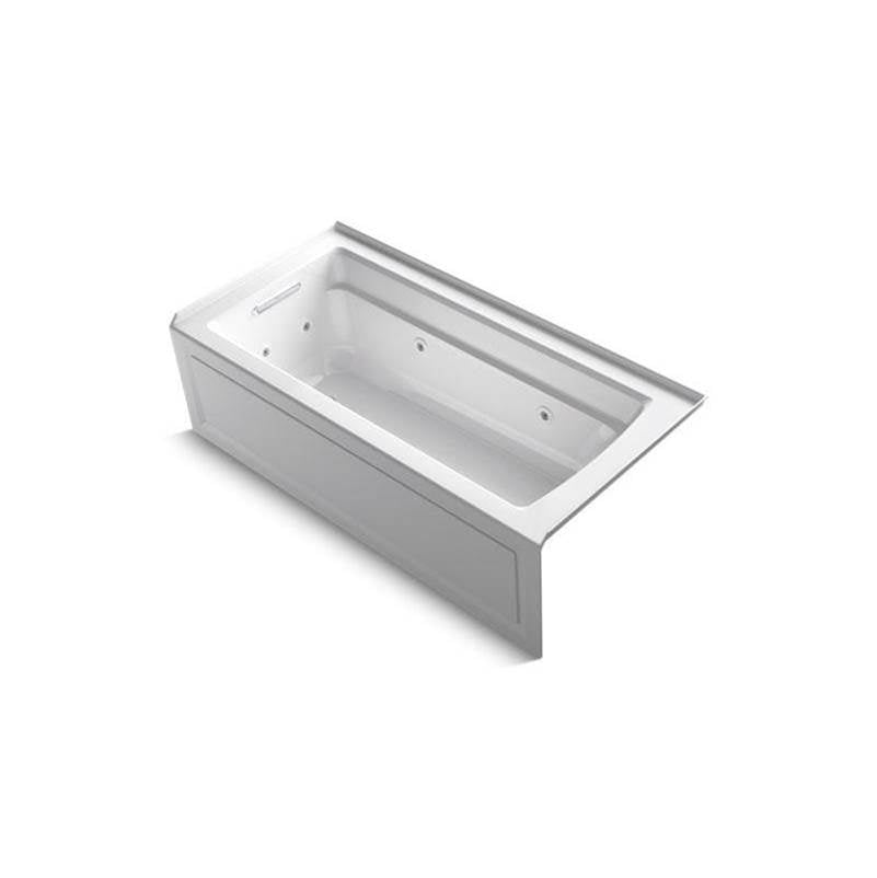 Kohler - Archer 66'' x 32'' alcove whirlpool bath with Bask heated surface, left drain - White