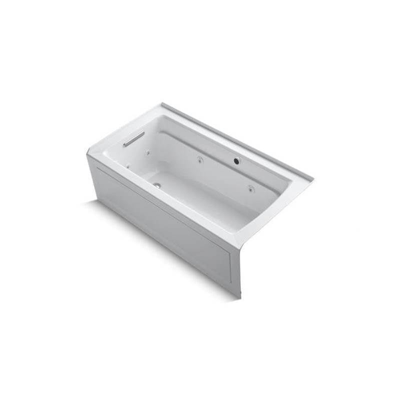 Kohler - Archer 60'' x 32'' alcove whirlpool bath with Bask heated surface, alcove left drain - White