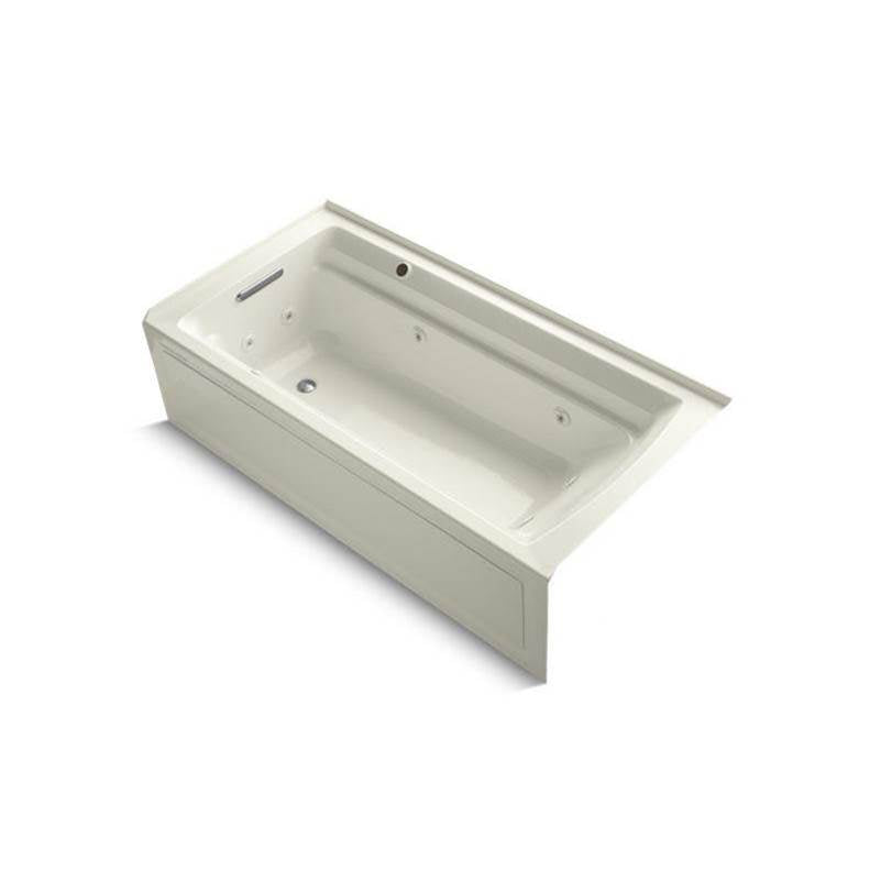 Kohler - Archer 72'' x 36'' alcove whirlpool bath with Bask heated surface, left drain - Biscuit