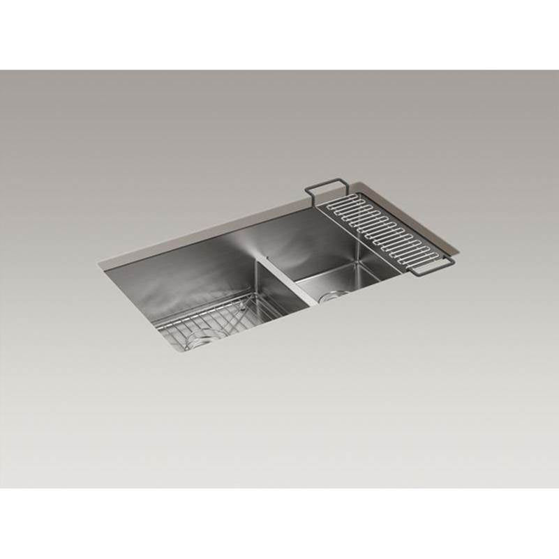 Kohler - Strive Smart Divide 32'' undermount double-bowl kitchen sink - Stainless Steel