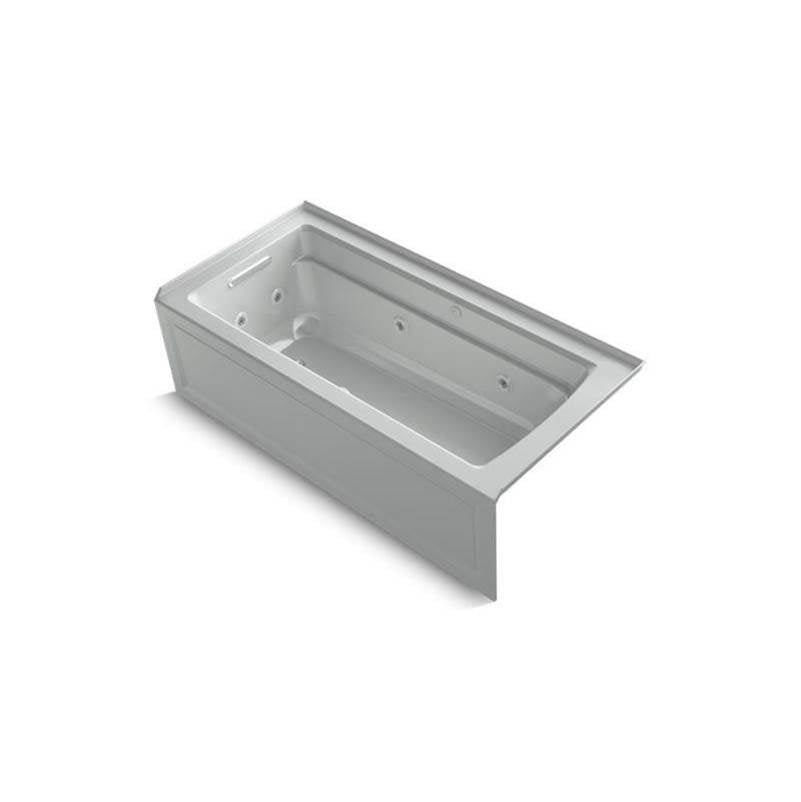 Kohler - Archer 66'' x 32'' alcove Heated BubbleMassageE air bath and whirlpool, left drain - Ice Grey