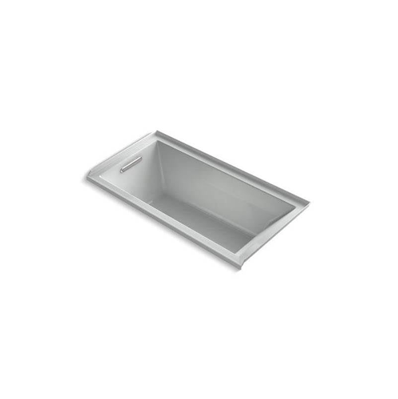 Kohler - Underscore 60'' x 30'' alcove bath with Bask heated surface, left drain - Ice Grey