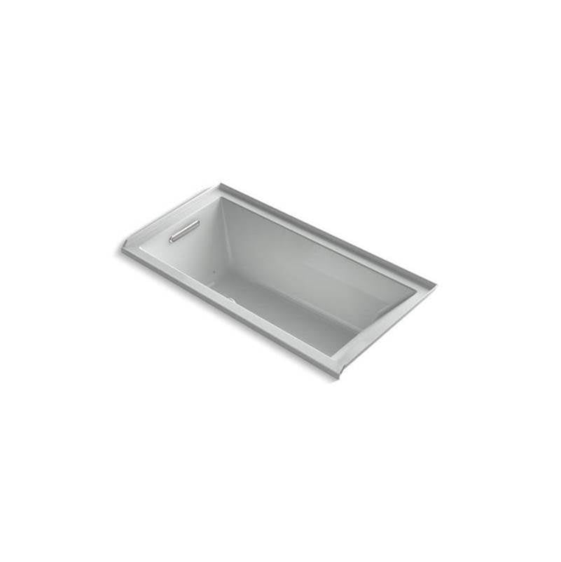 Kohler - Underscore 60'' x 30'' alcove Heated BubbleMassageE air bath, left drain - Ice Grey