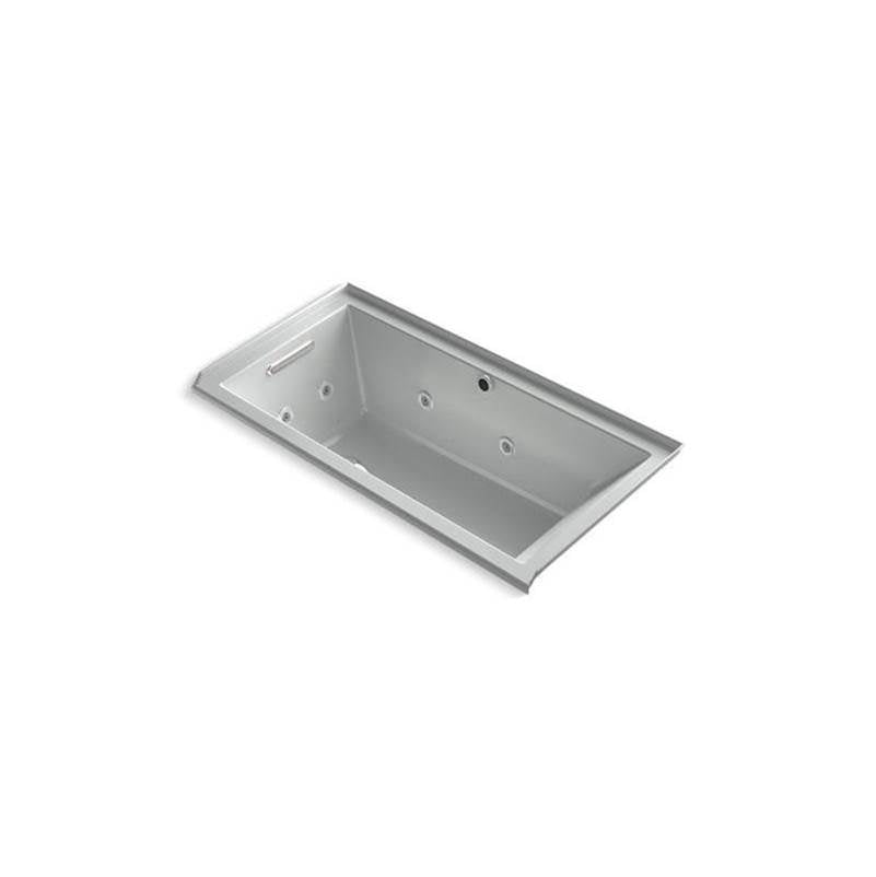 Kohler - Underscore 60'' x 30'' alcove Heated BubbleMassageE air bath with whirlpool, left drain - Ice Grey