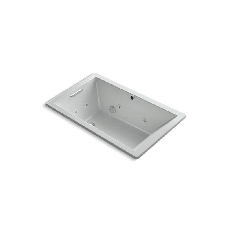 Kohler - Underscore 60'' x 36'' drop-in Heated BubbleMassageE air bath with whirlpool - Ice Grey