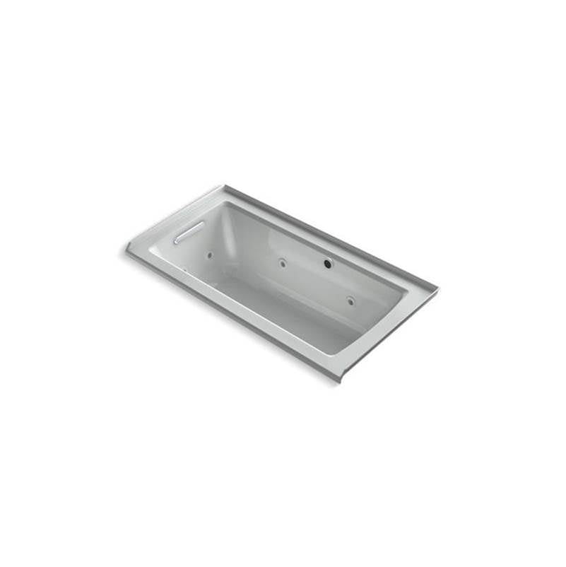Kohler - Archer 60'' x 30'' alcove whirlpool bath with Bask heated surface, left drain - Ice Grey