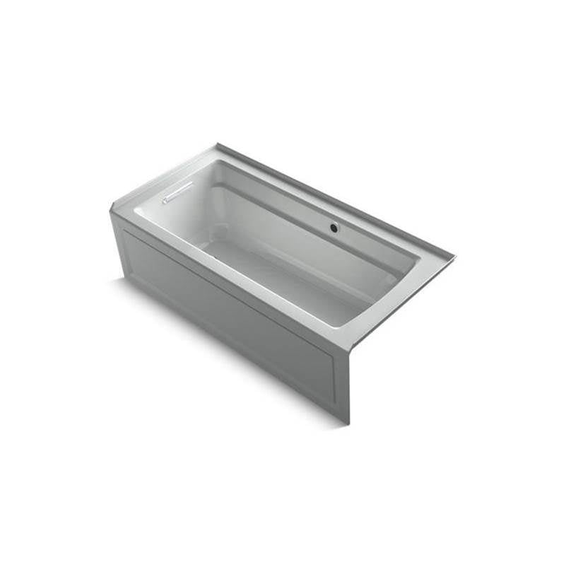 Kohler - Archer 66'' x 32'' alcove bath with Bask heated surface, left drain - Ice Grey
