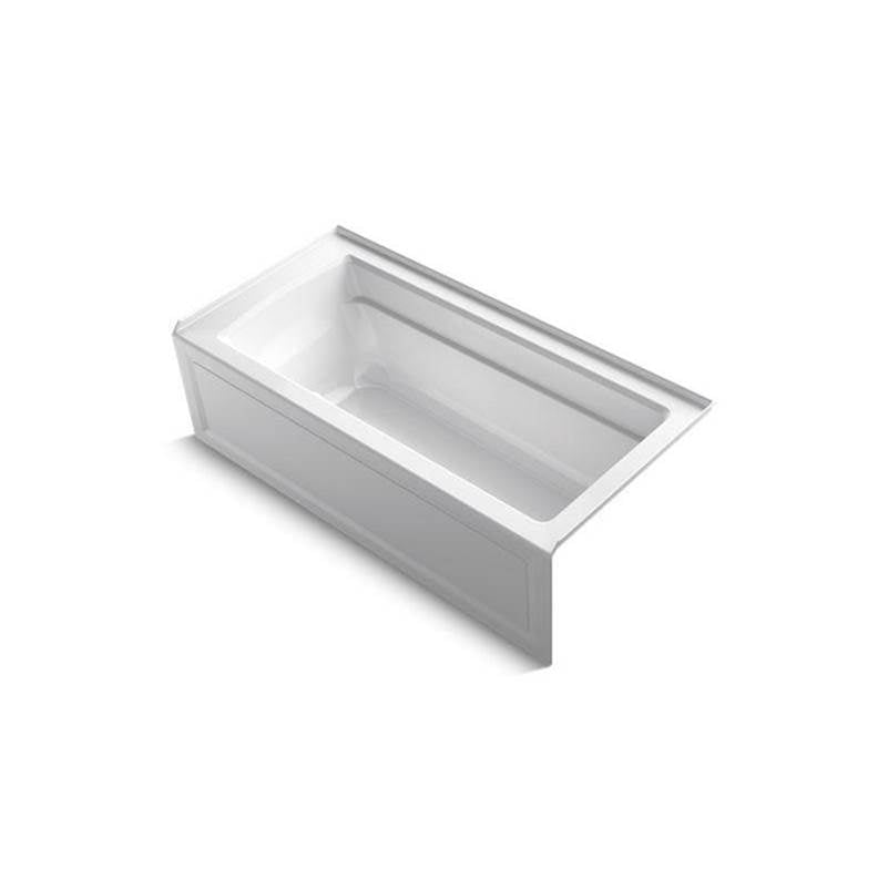 Kohler - Archer 66'' x 32'' alcove Heated BubbleMassageE air bath, right drain - White