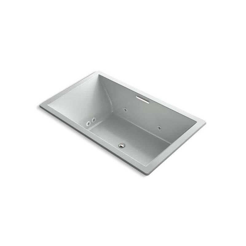 Kohler - Underscore 72'' x 42'' drop-in Heated BubbleMassageE air bath with whirlpool - Ice Grey